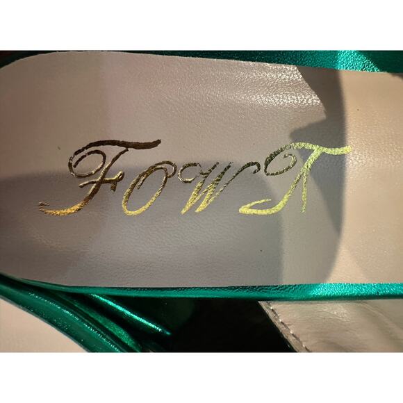 FOWT Crock-Textured Pointed Toe Mules – Emerald Green | Women’s Size 13 NWT - Picture 9 of 10